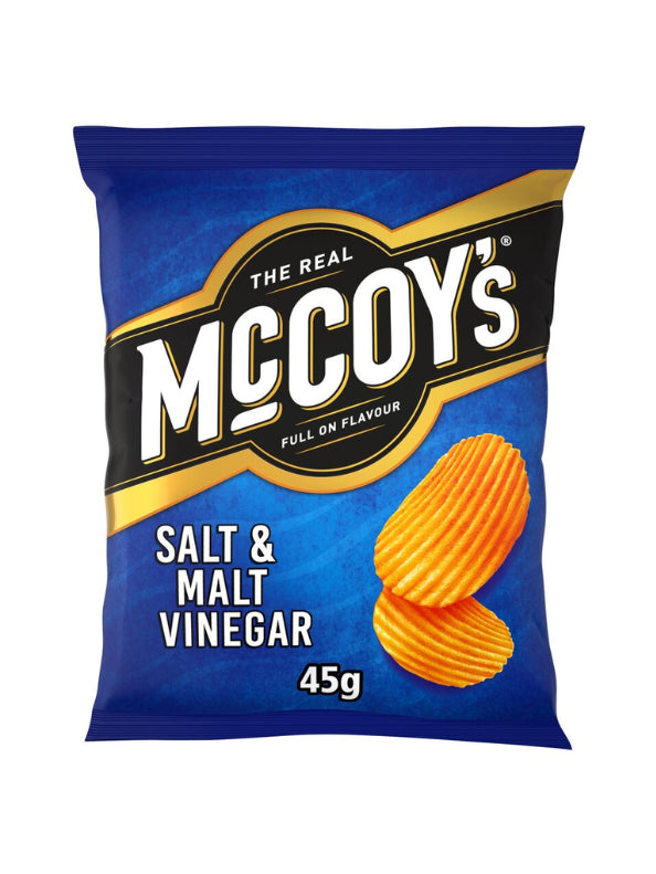 McCoy's Ridge Cut Crisps Salt & Malt Vinegar 45g