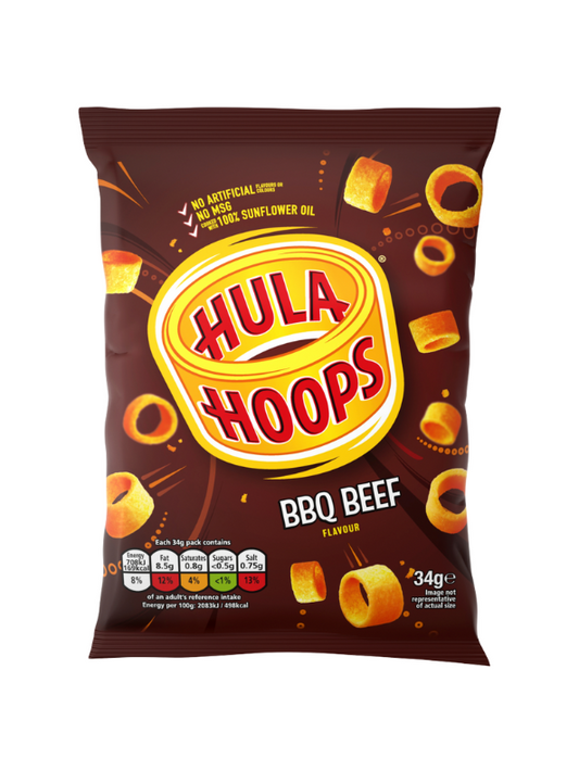 Hula Hoops Crisps BBQ Beef 34g